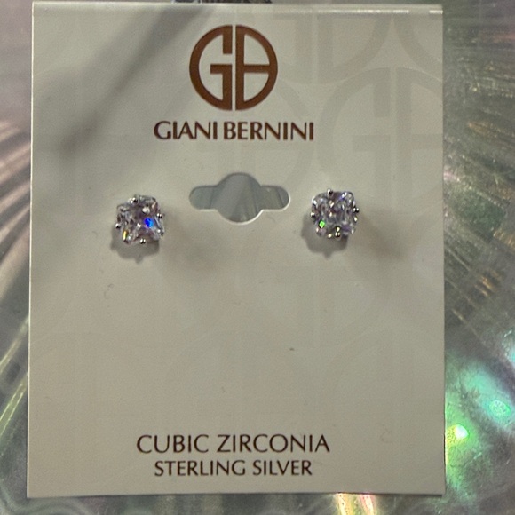 Giani Bernini Sterling Silver Cubic Zirconia Studs - Picture 3 of 4
